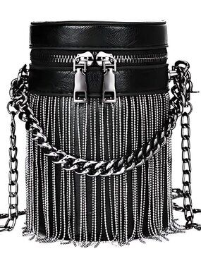 Y2K Punk Bag Tassel Totes Gothic Fringe Bag Women Shoulder Funky Bags Sourpuss R
